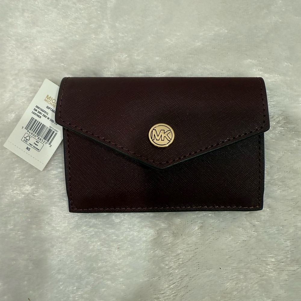 NWT Michael Kors Burgundy Card Wallet